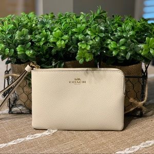 Cream Coach Wristlet